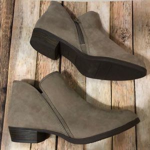 Tan Low Heel Booties Size 9